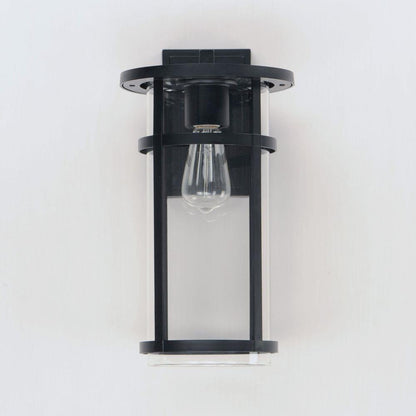 Maxim Lighting 40625CLBK Clyde Black Outdoor Wall Lantern - front mounted view