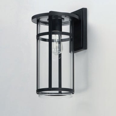Maxim Lighting 40625CLBK Clyde Black Outdoor Wall Lantern - angle wall mount view