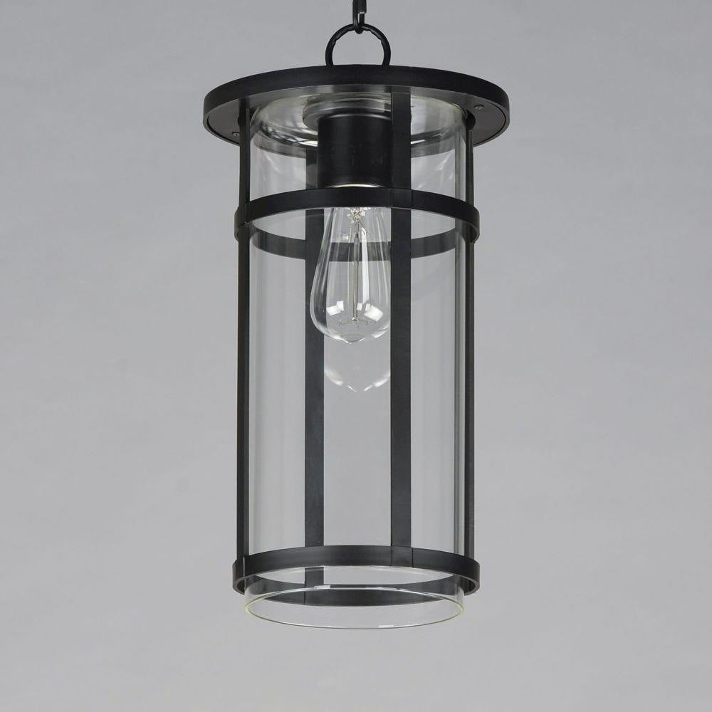 Maxim Lighting 40629CLBK Clyde 1 Light Black Outdoor Pendant - Front angle view