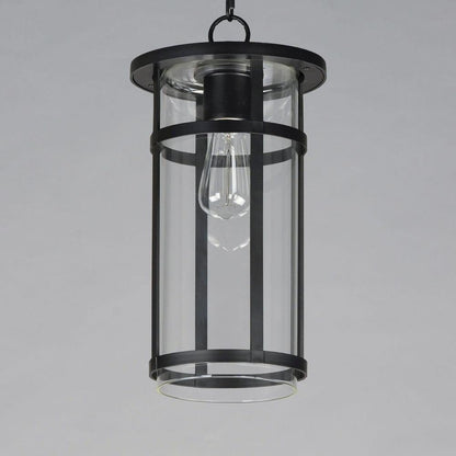 Maxim Lighting 40629CLBK Clyde 1 Light Black Outdoor Pendant - Front angle view