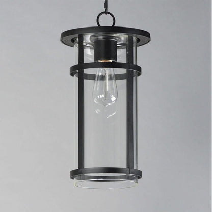 Maxim Lighting 40629CLBK Clyde 1 Light Black Outdoor Pendant - Close-up angle view