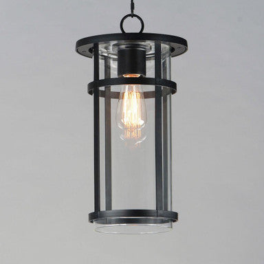 Maxim Lighting 40629CLBK Clyde 1 Light Black Outdoor Pendant - Three-quarter angle view