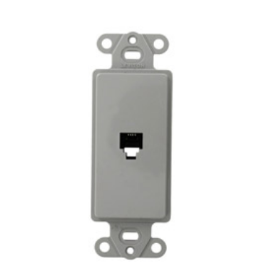 Leviton 40649-GY Decora Insert, 6P4C, Screw Terminals, Gray