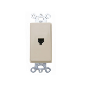 Leviton 40649-I Decora Insert, 6P4C, Screw Terminals, lvory