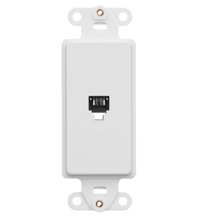 Leviton 40649-W Decora Insert, 6P4C, Screw Terminals, White