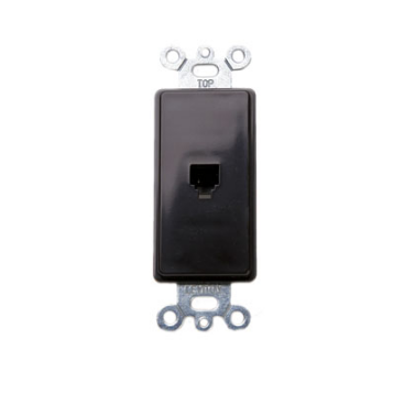 Leviton 40649 Decora Insert, 6P4C, Screw Terminals, Brown