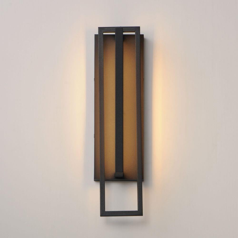 Maxim Lighting 40654BK Formation VX Outdoor Wall Light in Matte Black - Illuminated Installed View