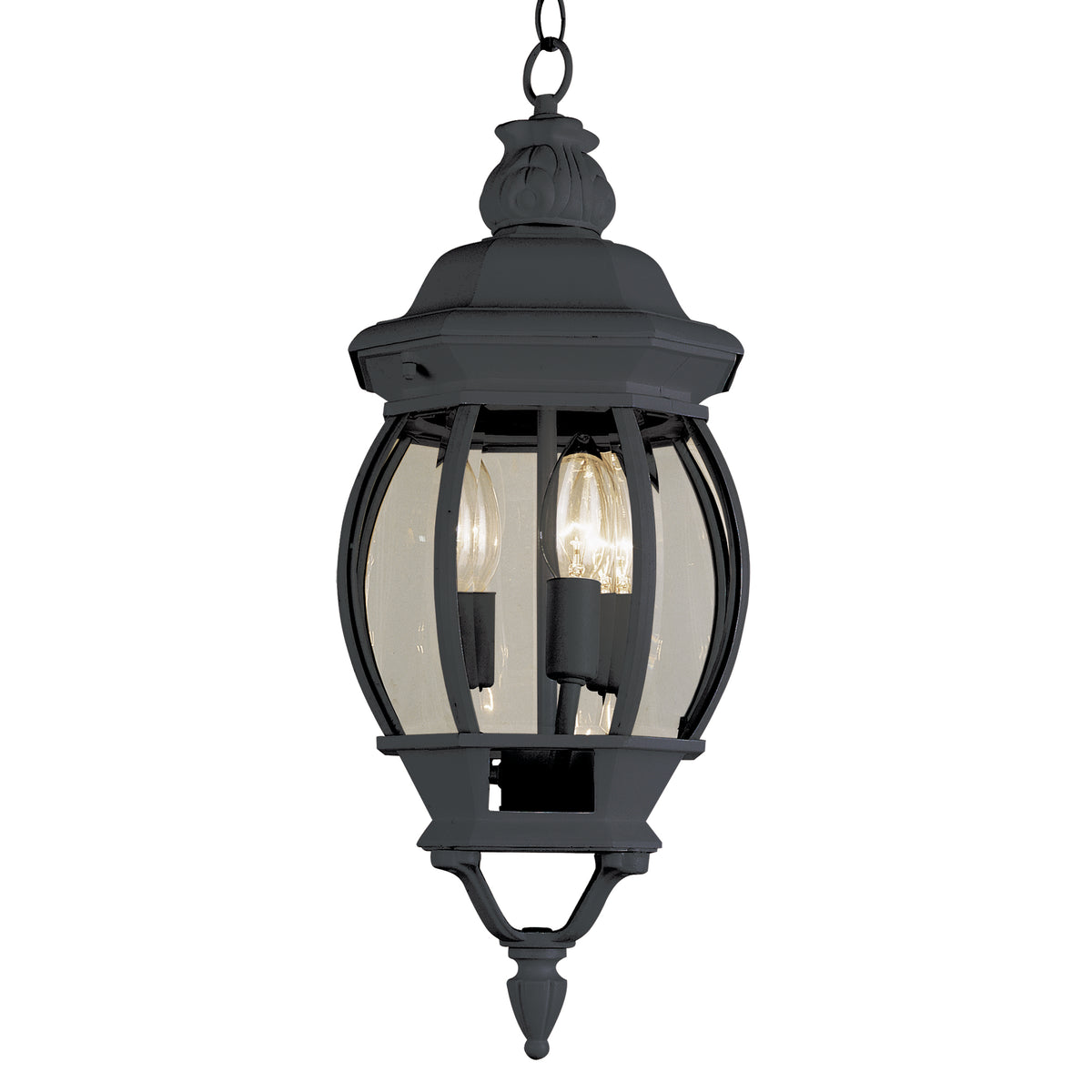 Trans Globe Lighting 4066 BK Parsons 3 Light Black Outdoor Hanging Lantern