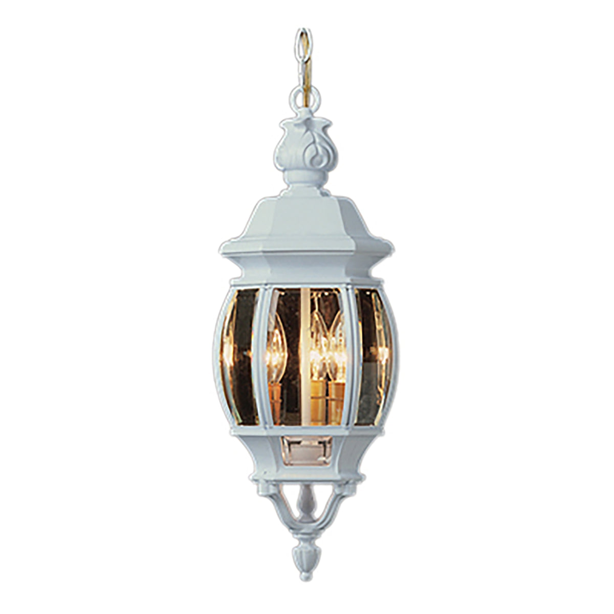 Trans Globe Lighting 4066 WH Parsons 3 light white outdoor hanging lantern