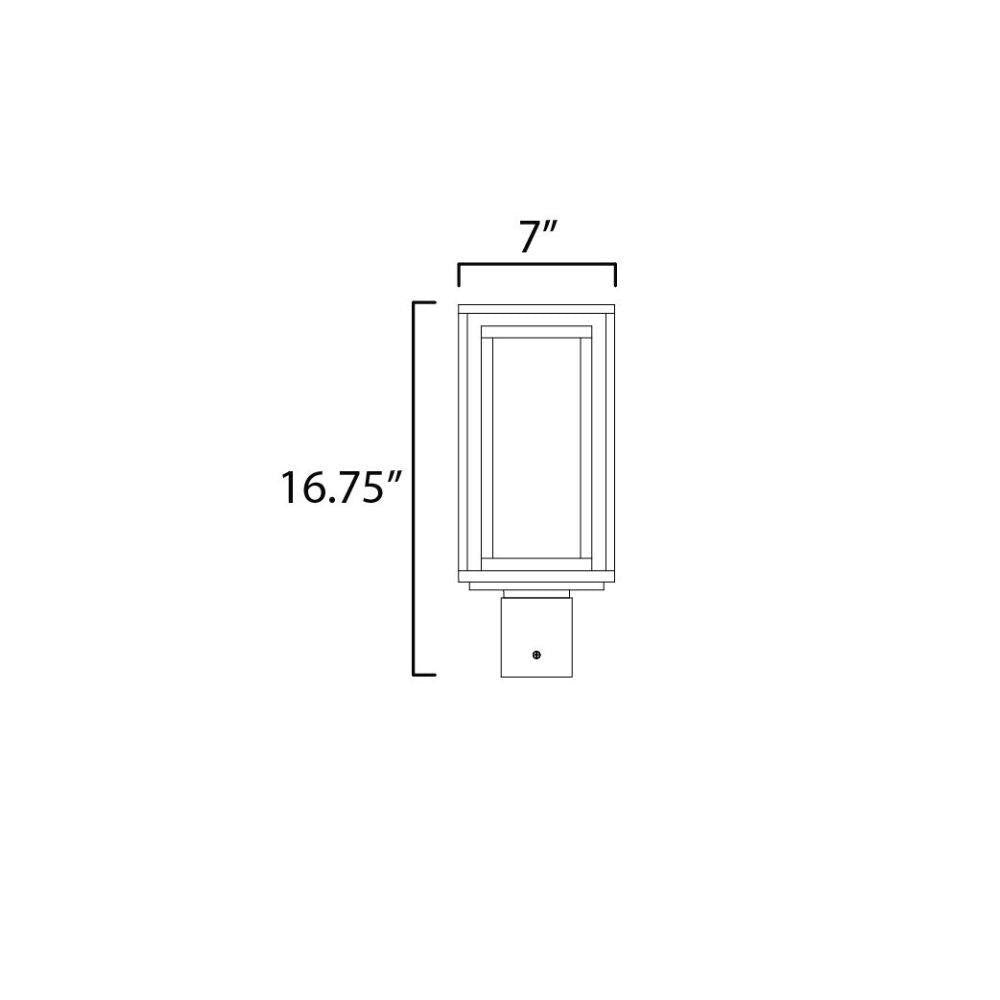 Maxim Lighting 40660CDBK Cabana VX Outdoor Post Mount Dimension Diagram 16.75 x 7 Inches