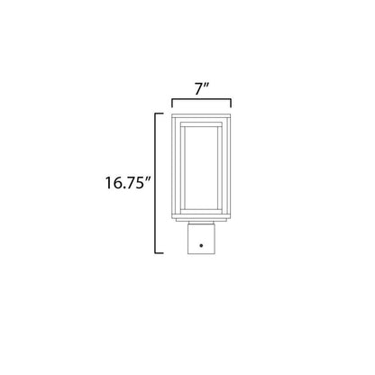 Maxim Lighting 40660CDBK Cabana VX Outdoor Post Mount Dimension Diagram 16.75 x 7 Inches
