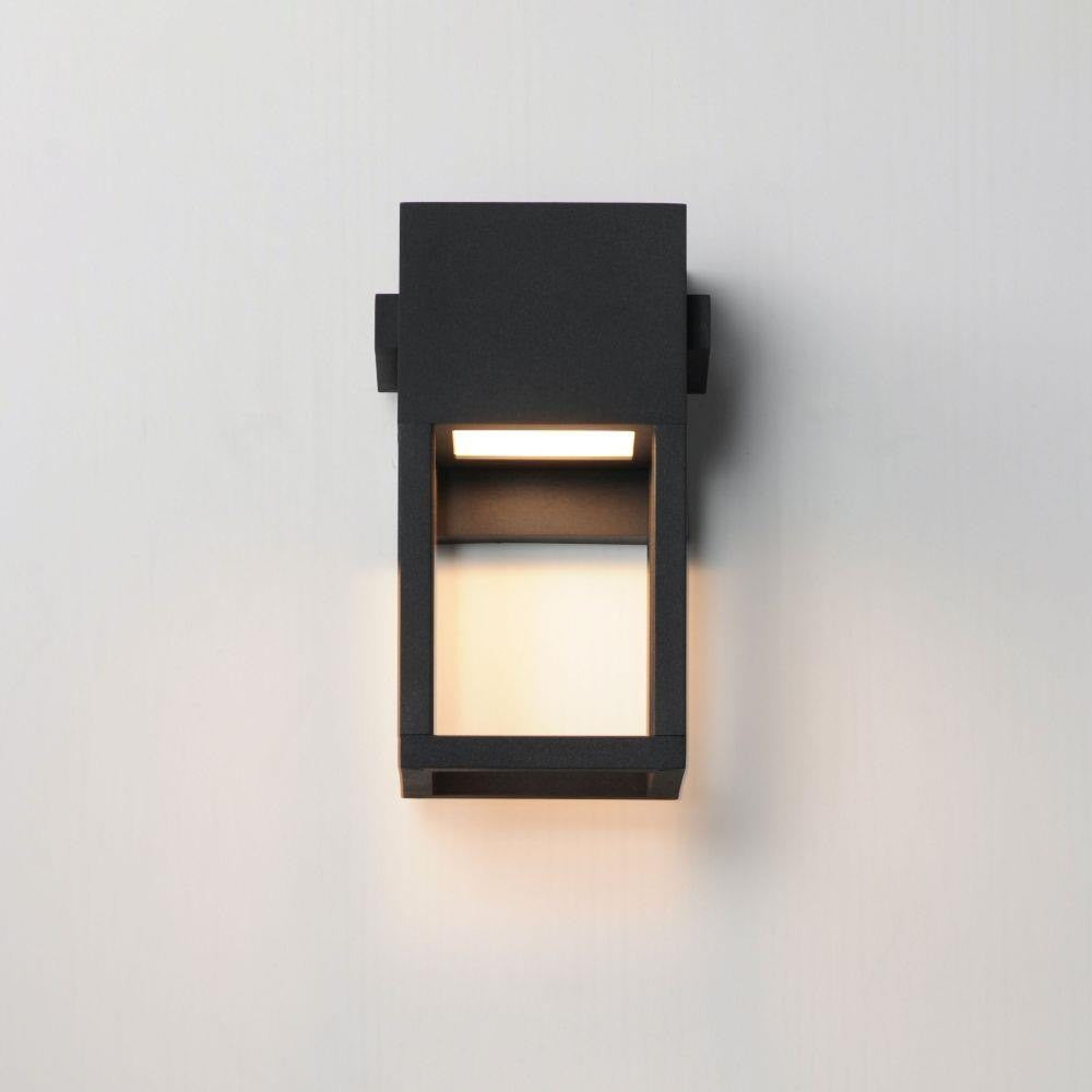 Maxim Lighting 40671BK Strand VX Matte Black Outdoor Wall Light Illuminated on Wall