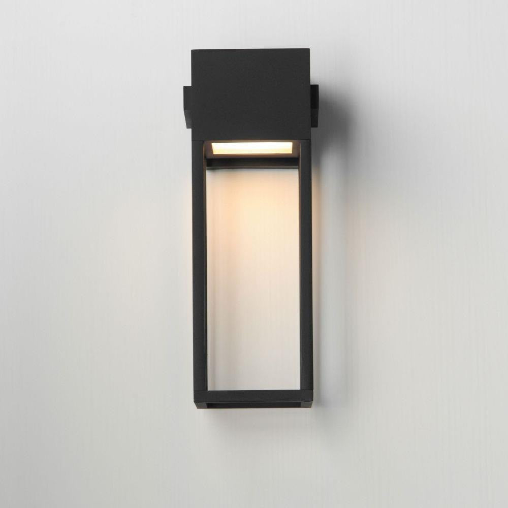 Maxim Lighting 40674BK Strand VX Matte Black LED Outdoor Wall Mount Light Illuminated On Wall