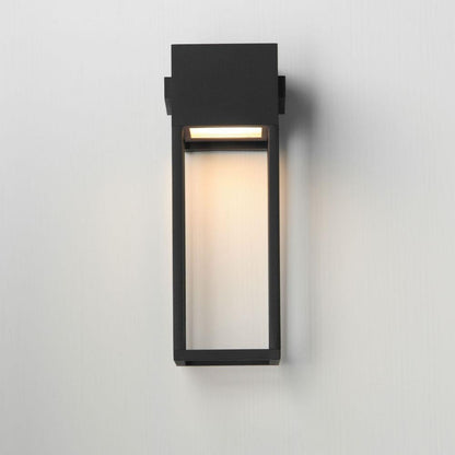 Maxim Lighting 40674BK Strand VX Matte Black LED Outdoor Wall Mount Light Illuminated On Wall
