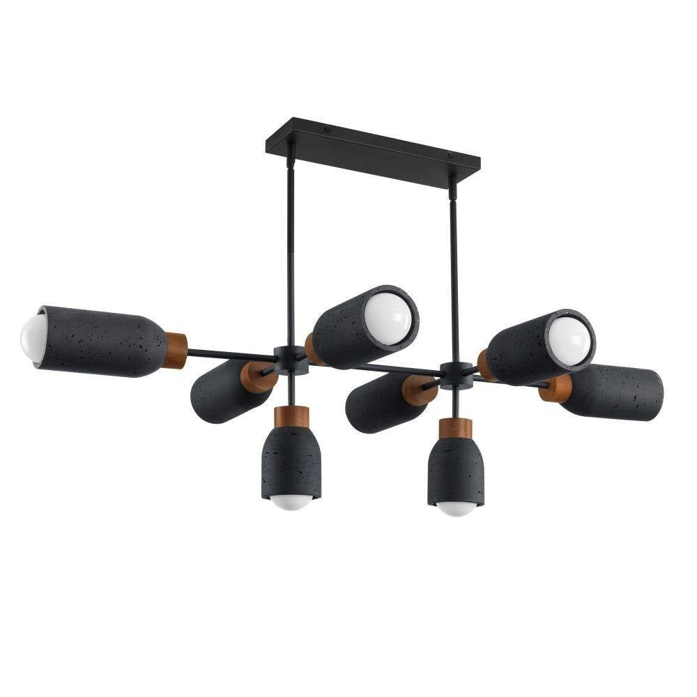Maxim Lighting 10628LVBK Pompeii 8 Light Lava Black Linear Pendant Ceiling Light