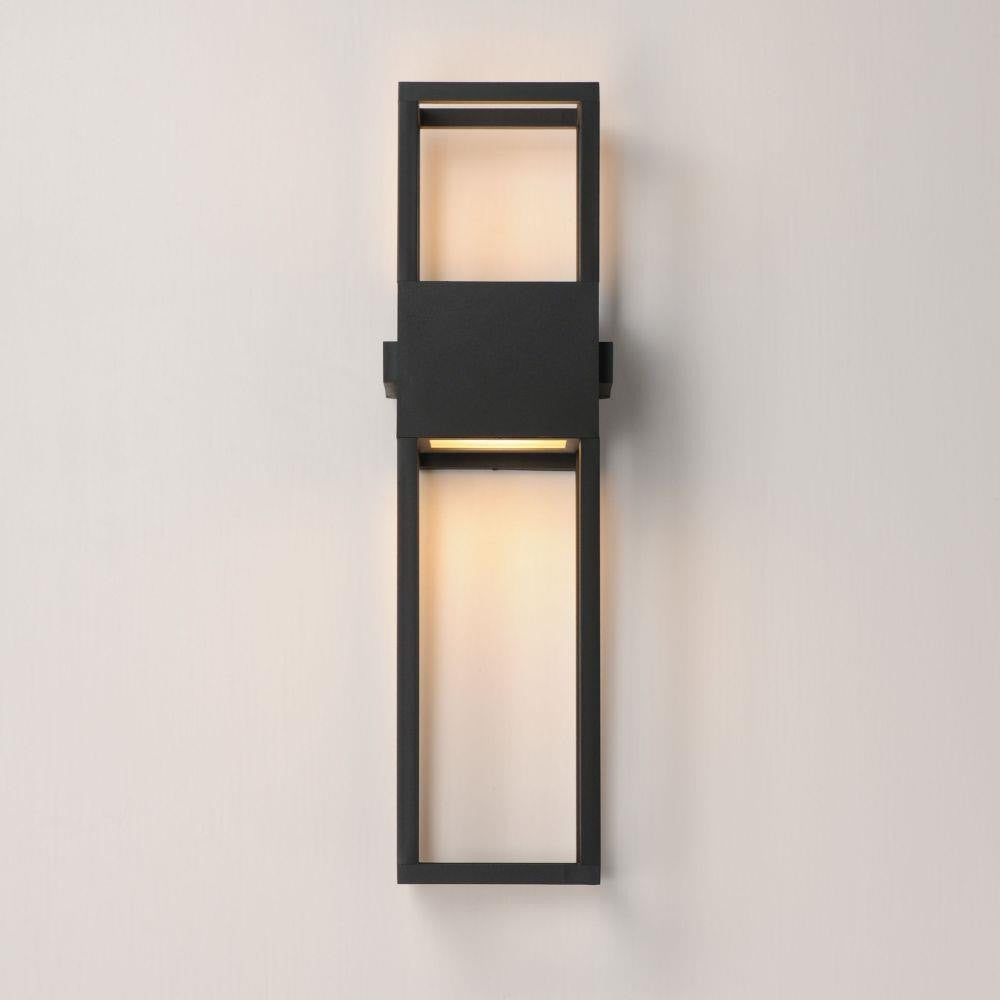 Maxim Lighting 40676BK Strand VX 2 Light 24 inch Black Outdoor Wall Light - Lit on Wall