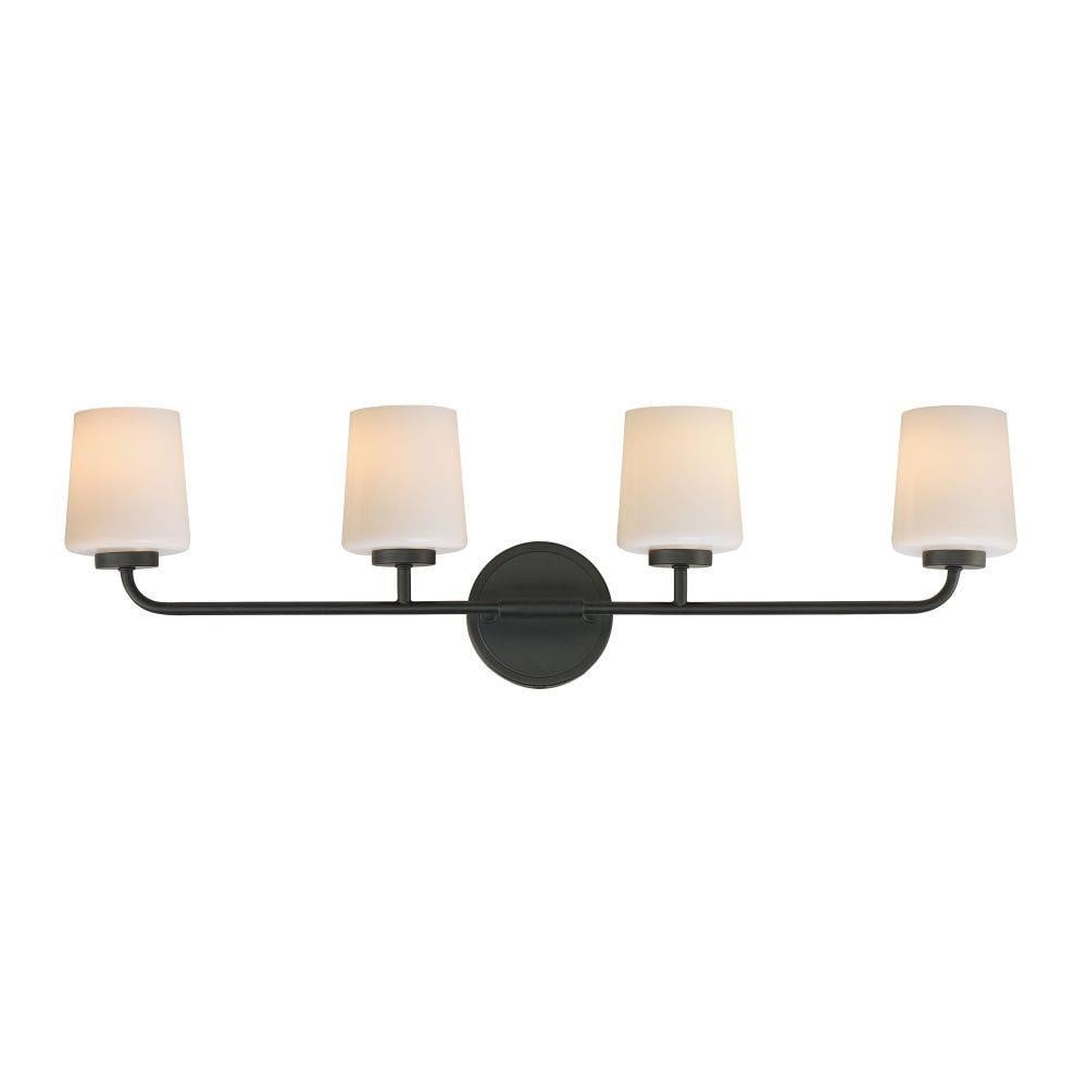 Maxim Lighting 12694WTPC Durham 4 Light 32.5 Inch Polished Chrome Bath Vanity Wall Light - White Background