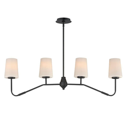 Maxim Lighting 12697WTPC Durham 4 Light Linear Pendant front view white background