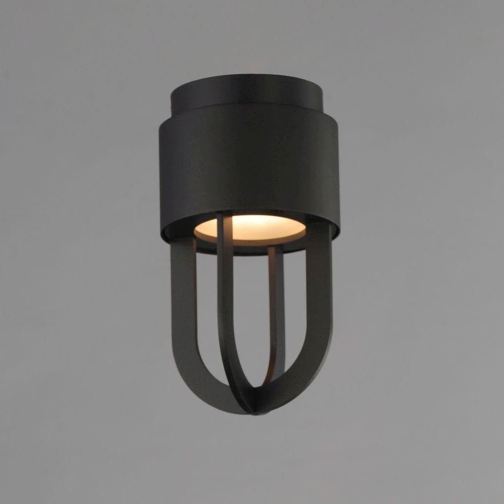Maxim Lighting 40680BK Quayside VX Black Outdoor Flush Mount - Illuminated View