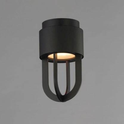 Maxim Lighting 40680BK Quayside VX Black Outdoor Flush Mount - Illuminated View