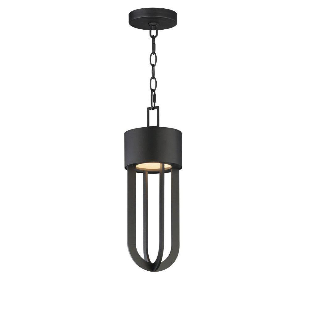Maxim Lighting 40683BK Quayside VX 1 Light Matte Black Outdoor Pendant - Full view with canopy on white background