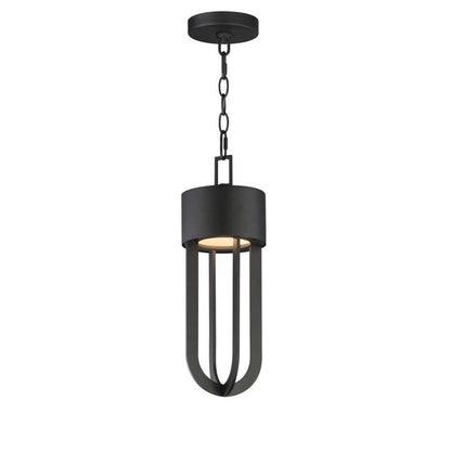 Maxim Lighting 40683BK Quayside VX 1 Light Matte Black Outdoor Pendant - Full view with canopy on white background
