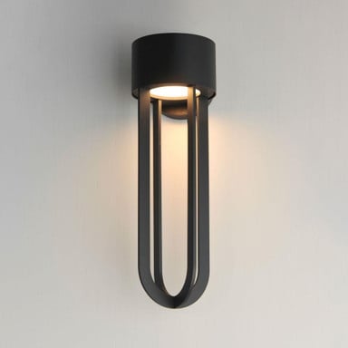 Maxim Lighting 40684BK Quayside VX Matte Black LED Outdoor Wall Light - Angle Lit View