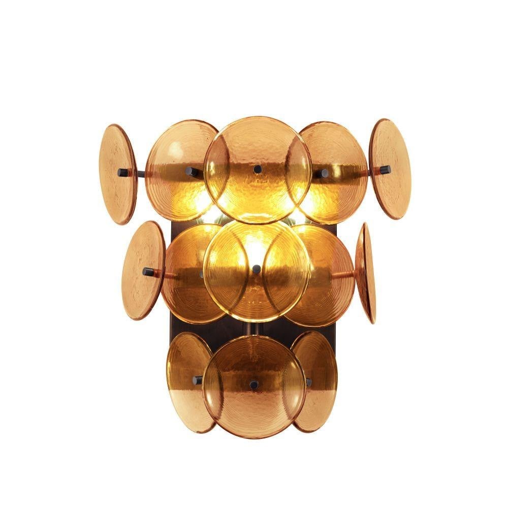 Maxim Lighting 21820TCWBR Loren 3 Light 15 Inch Weathered Brass Wall Sconce with Textured Clear Glass Disks