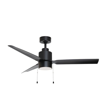 Maxim Lighting 88707MW Falcon 52 Inch Midnight Ceiling Fan with Light Kit - side angle view with pull chains