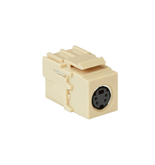 Leviton 40734-CVI S-Video Feedthrough QUICKPORT™ Connector, Ivory Housing