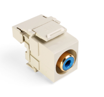 Leviton 40735-RLI RCA 110-Termination QUICKPORT™ Connector, Blue Barrel, Ivory Housing