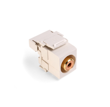 Leviton 40735-ROT RCA 110-Termination QUICKPORT™ Connector, Orange Barrel, Light Almond Housing