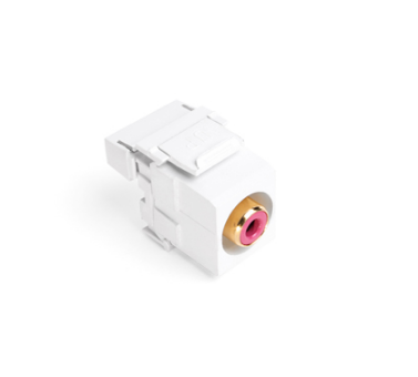 Leviton 40735-RRW RCA 110-Termination QUICKPORT™ Connector, Red Barrel, White Housing