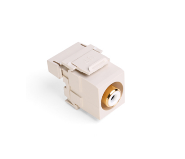 Leviton 40735-RWT RCA 110-Termination QUICKPORT™ Connector, White Barrel, Light Almond Housing