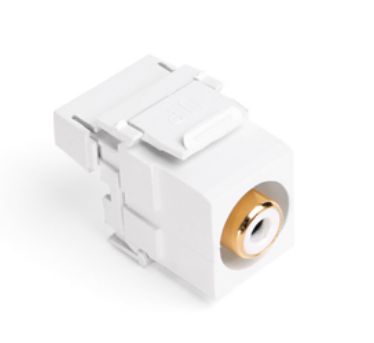 Leviton 40735-RWW RCA 110-Termination QUICKPORT™ Connector, White Barrel, White Housing