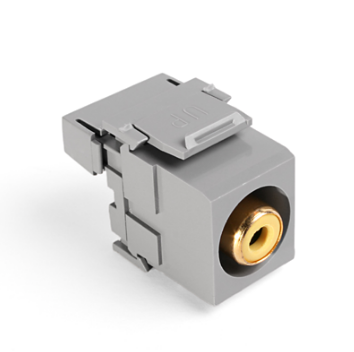 Leviton 40735-RYG RCA 110-Termination QUICKPORT™ Connector, Yellow Barrel, gray Housing