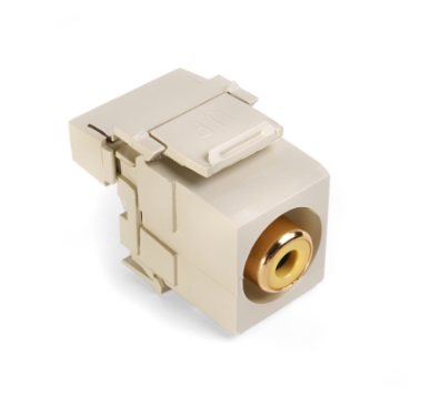 Leviton 40735-RYI RCA 110-Termination QUICKPORT™ Connector, Yellow Barrel, Ivory Housing