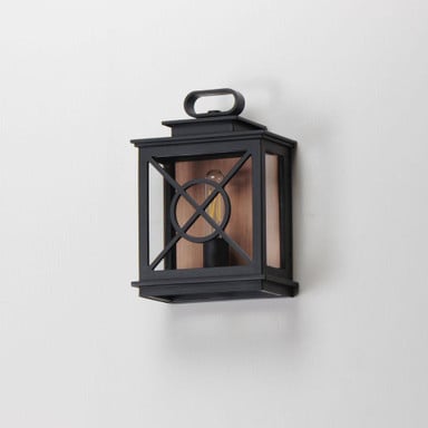 Maxim Lighting 40802CLACPBK Yorktown VX Black Outdoor Wall Lantern Angle View