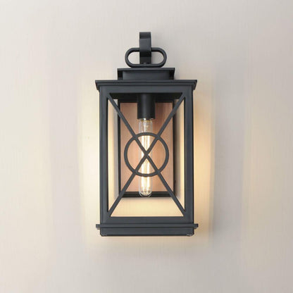 Maxim Lighting 40804CLACPBK Yorktown Vx Black Outdoor Wall Lantern - Installed Lifestyle View