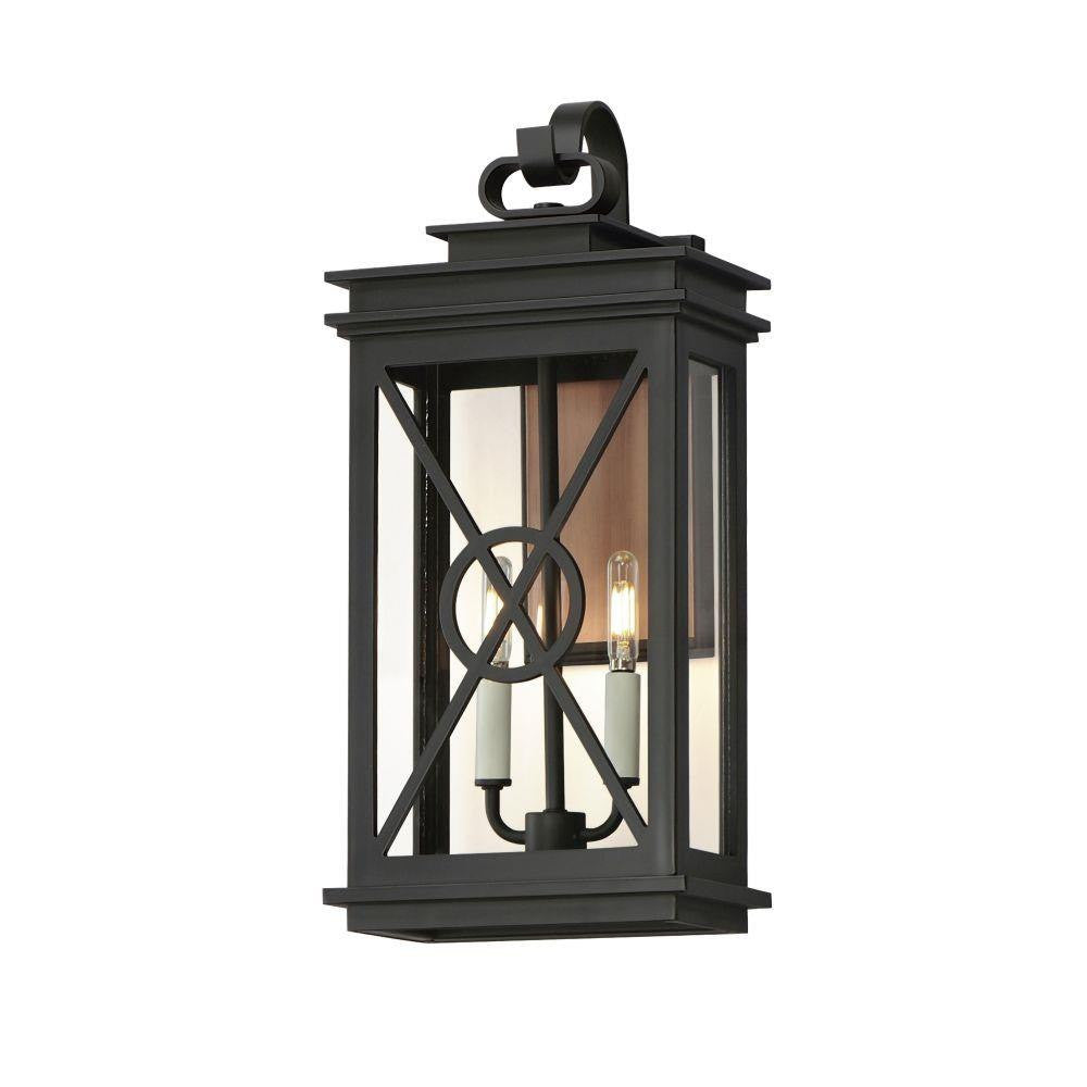 Maxim Lighting 40806CLACPBK Yorktown VX 2 Light Black Outdoor Wall Lantern - Angled View