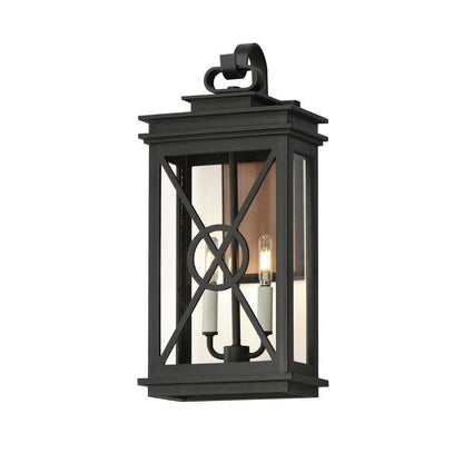 Maxim Lighting 40806CLACPBK Yorktown VX 2 Light Black Outdoor Wall Lantern - Angled View