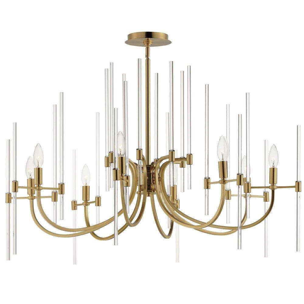 Maxim Lighting 38408CLPN Divine 8 Light Heritage Brass Chandelier Ceiling Light Full View