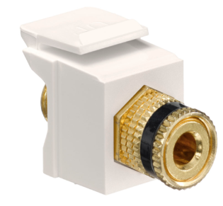 Leviton 40833-BTE Binding Post Quickport, Coupler, Black Stripe, Light Almond Housing