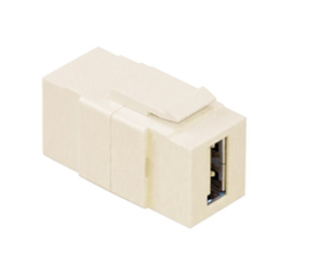 Leviton 40835-I USB Feedthrough Quickport, Connector, Ivory Housing