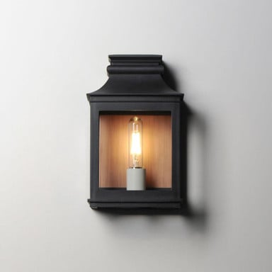 Maxim Lighting 40912CLBO Savannah VX Black Oxide Outdoor Wall Lantern Front View on Wall