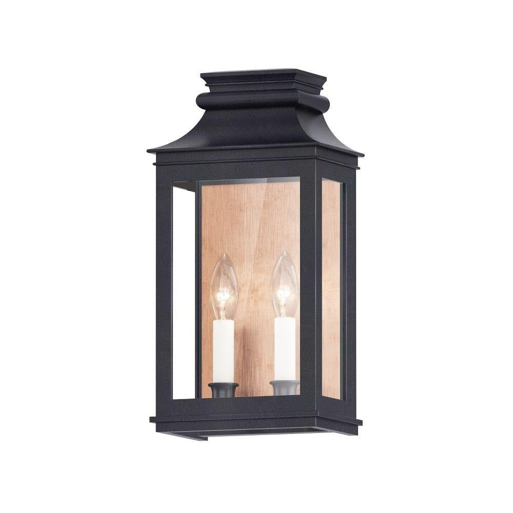 Maxim Lighting 40914CLBO Savannah VX 2 Light Black Oxide Outdoor Wall Lantern front angled view on white background
