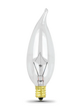 Feit Electric 40CFC/10K Decade Incandescent Flame Tip Light Bulb, Color Temperature 2400K, Wattage 40W, Voltage 120V