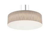 AFX Lighting ANP2432MBBK-JT Anton 3 Light 24 Inch Drum Pendant In Black With Jute Shade-White Bottom Acrylic Diffuser