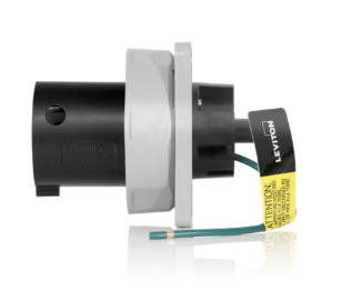 Leviton 4100B5WLEV 100A, 600V 3-Phase, 3P, 4W, LEV Series Pin & Sleeve Inlet, Watertight, Black
