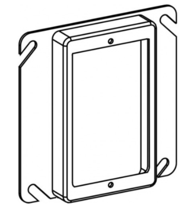 Orbit 41050 Switch Box Ring, 4 in L, 4 in W, Square, Sheet Steel, Gray, Galvanized